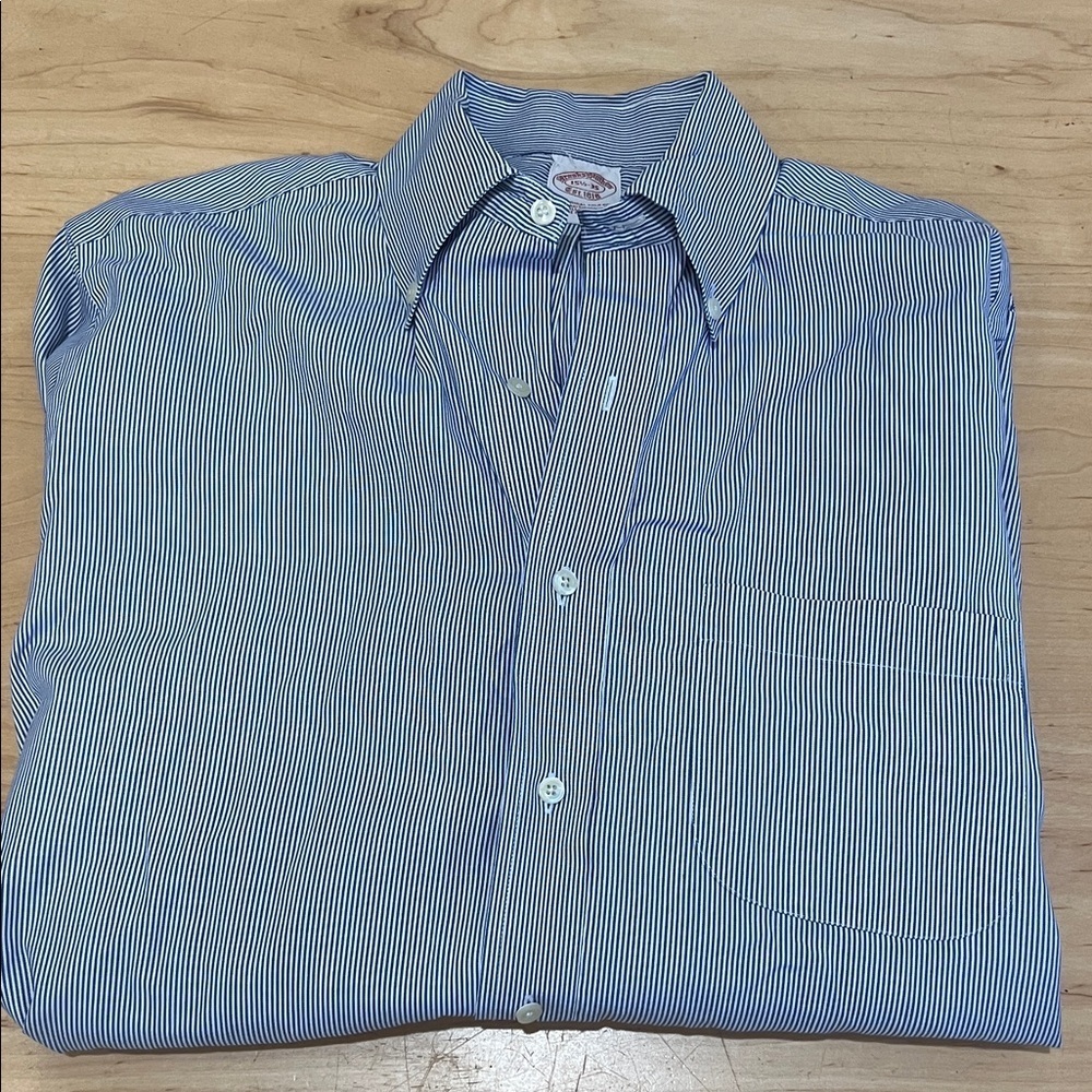 Brooks Brothers Navy Striped Button Down Shirt